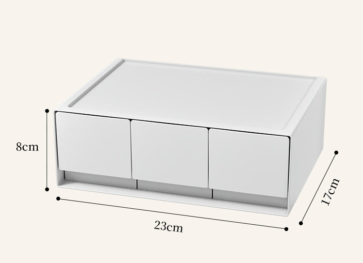 Plastic Desktop Storage Box Cosmetic Drawer Finishing Free Combination Multi-layer Stackable Jewelry Box - globaltradeleader