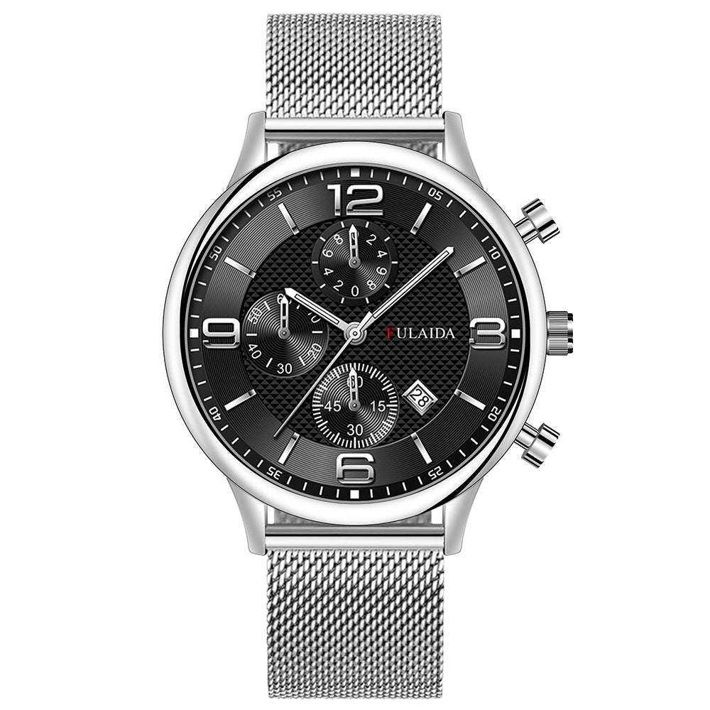 Mesh Strap Calendar Quartz Simple Casual All-match Men's Watch - globaltradeleader