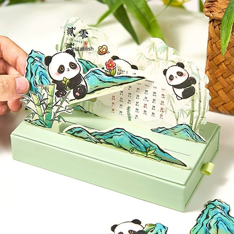 2024 Panda Creative Storage Office Desk Surface Panel Decoration Calendar - globaltradeleader