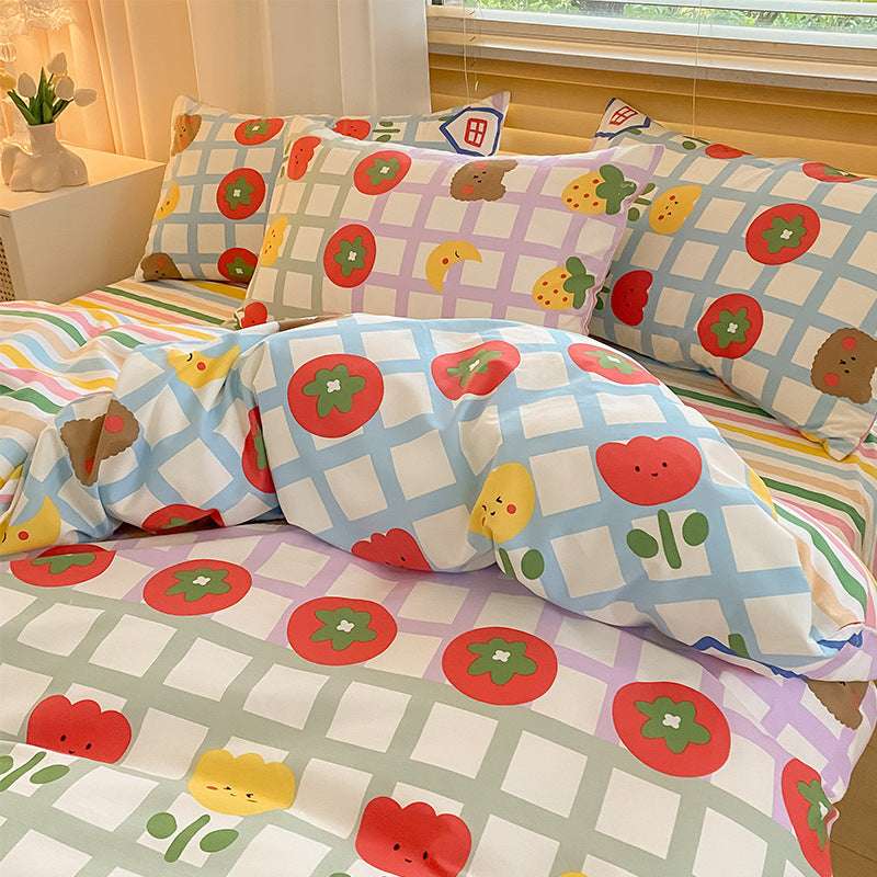 Pure Cotton Brushed Four-piece Thick Bedding