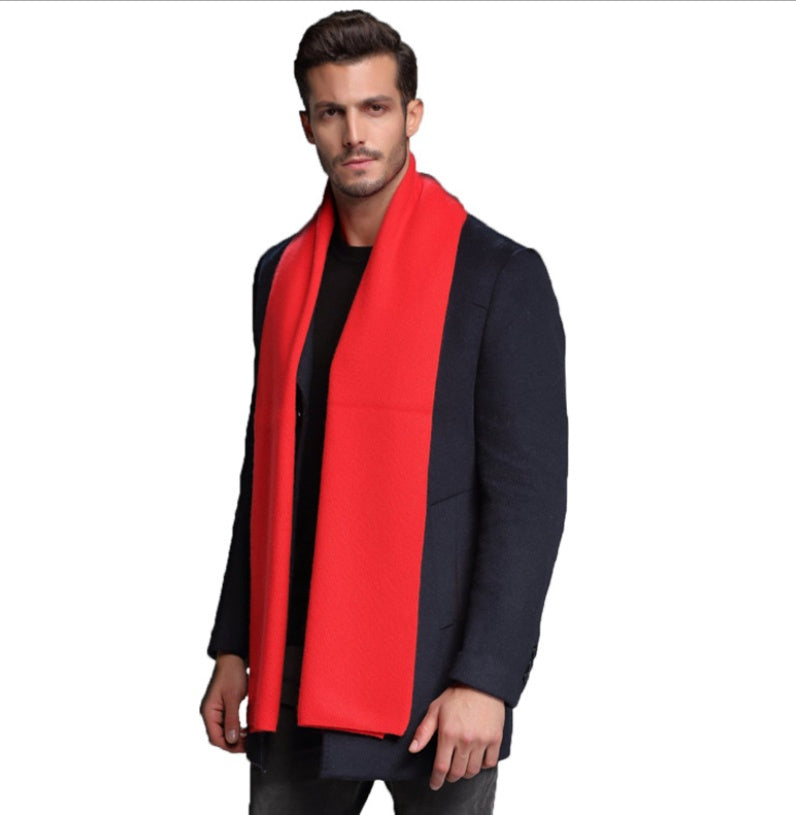 autumn and winter new men's scarf cashmere tide men's business casual thick warm scarf long double-sided - globaltradeleader