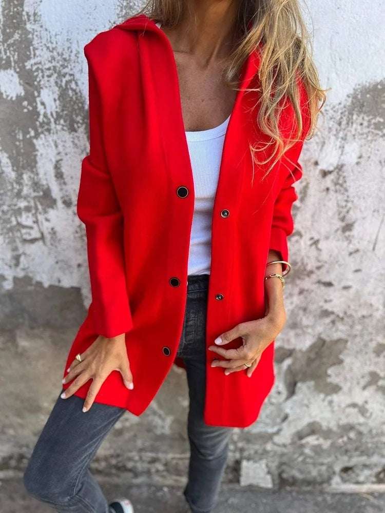 Casual Hooded Single-Breasted Cardigan Fashion Loose Solid Color Jacket Spring And Autumn Women's Clothing - globaltradeleader