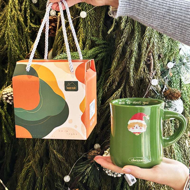 Christmas Cute Pet Ceramic Cup Hand Gift Good-looking Mug Gift Box Water Cup Holiday Activity Gift - globaltradeleader