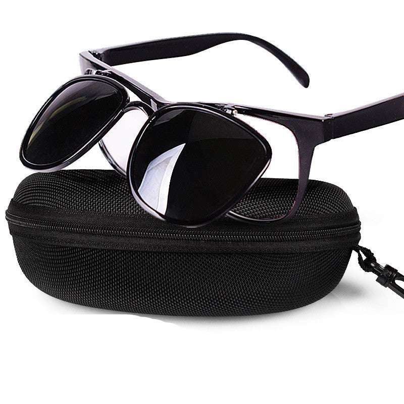 Dual-purpose flip welding glasses