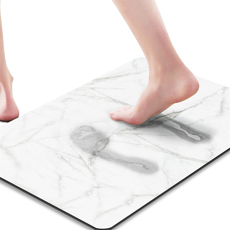 Nordic Light Luxury Marbling Diatom Ooze Absorbent Non-slip Floor Mat Toilet Door Quick-drying Feet - globaltradeleader