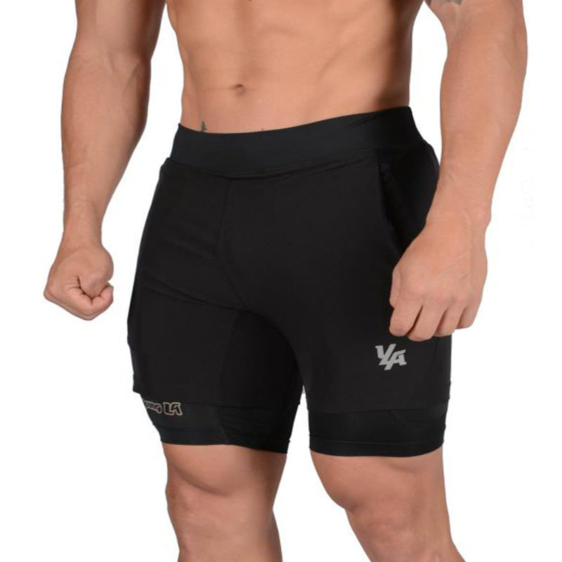 New Running Shorts Summer Men's Gym Fitness Bodybuilding Training Quick-drying Shorts Men's Jogging Running Sports 2-in-1 Shorts - globaltradeleader