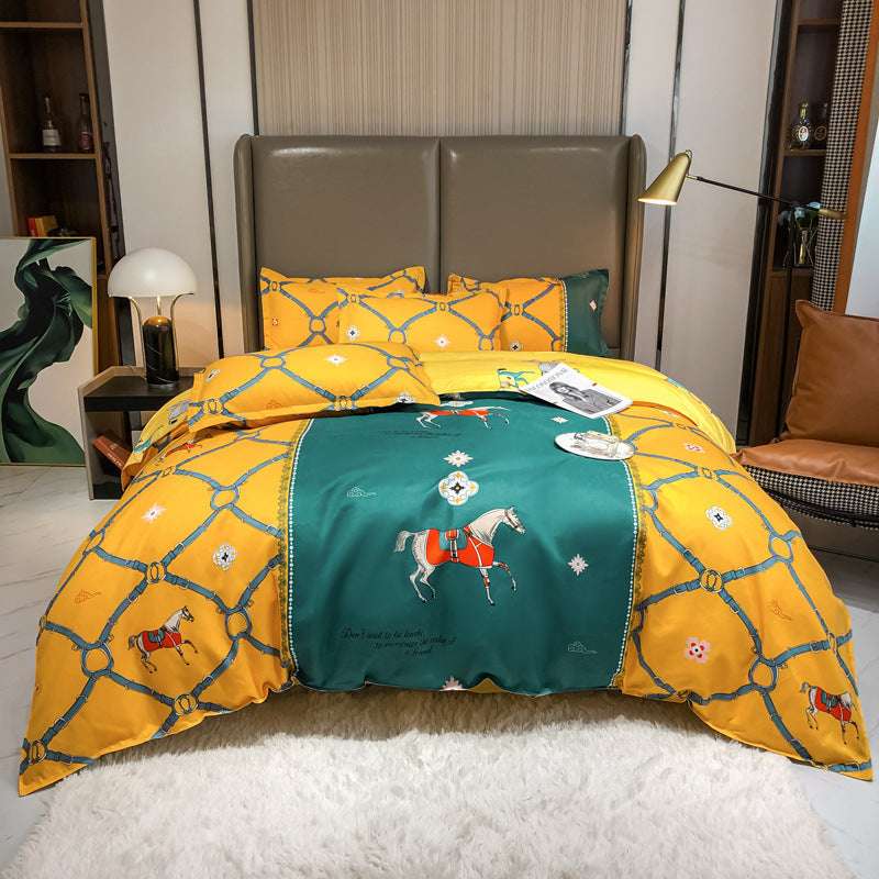 Cashmere Four-piece Brushed Quilt Cover Sheets - globaltradeleader