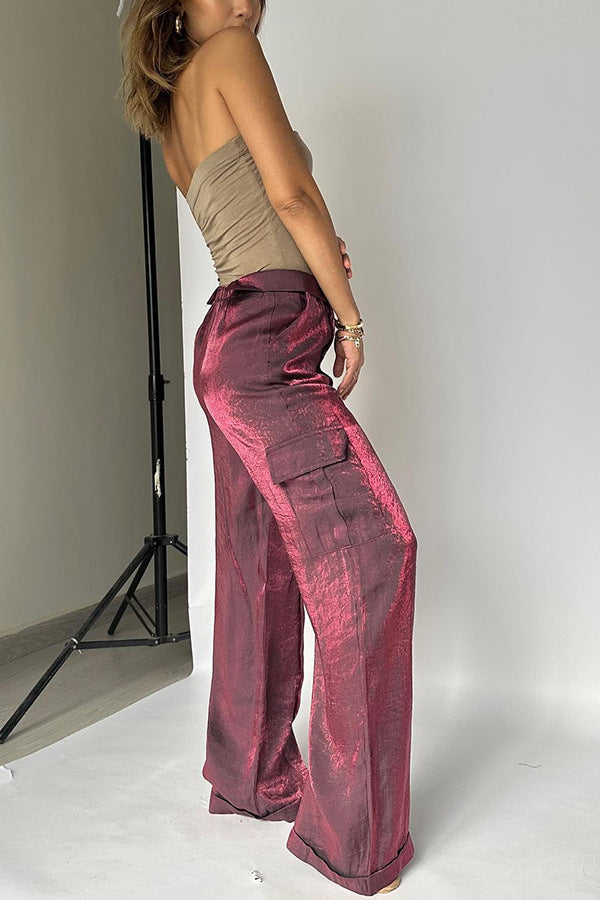 Ins Style Loose Straight Pants With Multi-pocket Design New Fashion Casual Vacation Trousers Womens Clothing - globaltradeleader