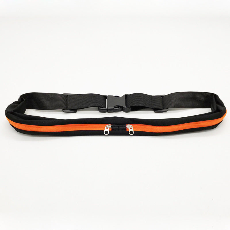 Sports Waist Bag With Double Pocket Slim Zip Running Phone Belt Bags - globaltradeleader