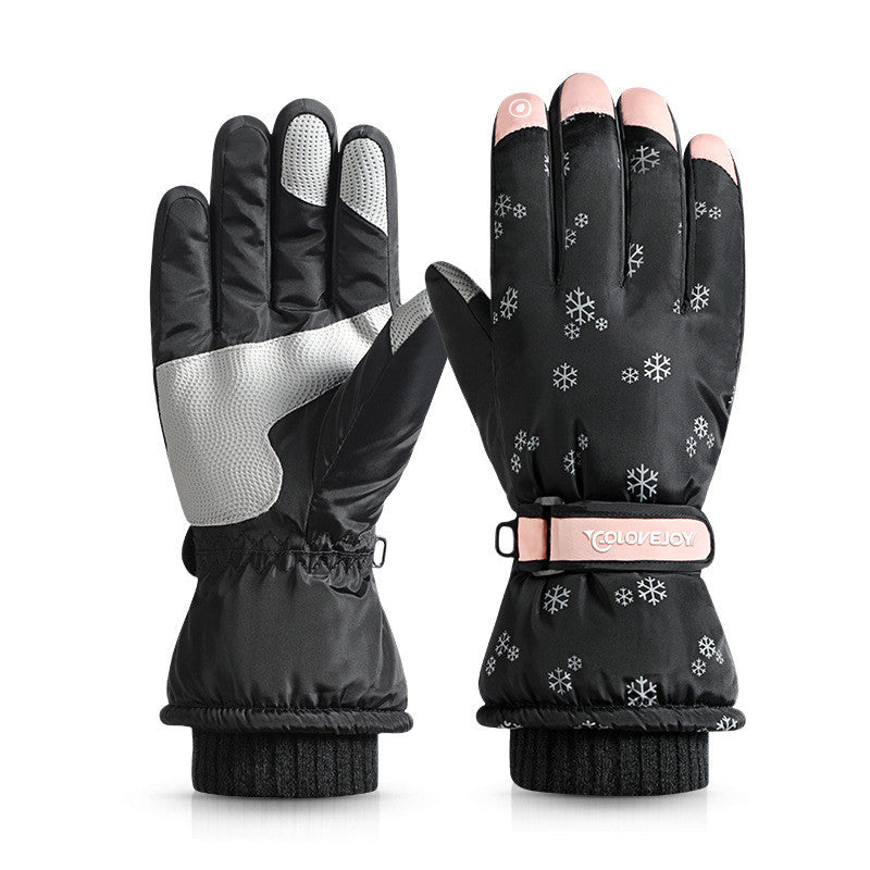 Cycling Three-layer Velvet-filled Cotton-filled Warm Gloves