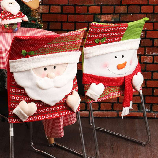 Christmas Table Decoration Chair Covers, Santa Claus Chair Back Covers, Christmas Scenes - globaltradeleader