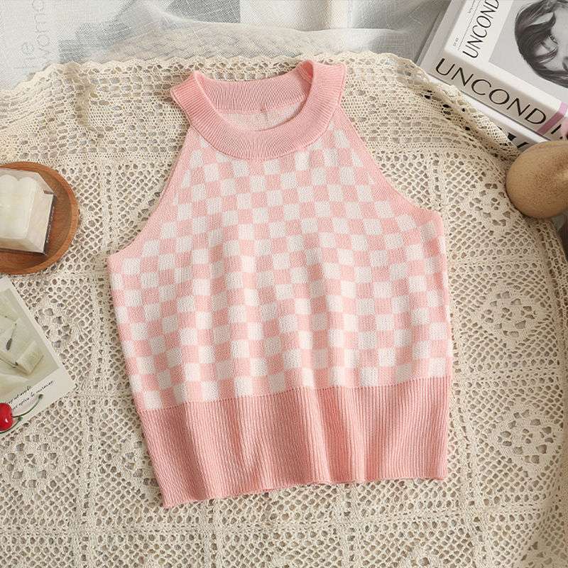 Women's Outer Wear Ice Silk Sleeveless Knitted Sweater