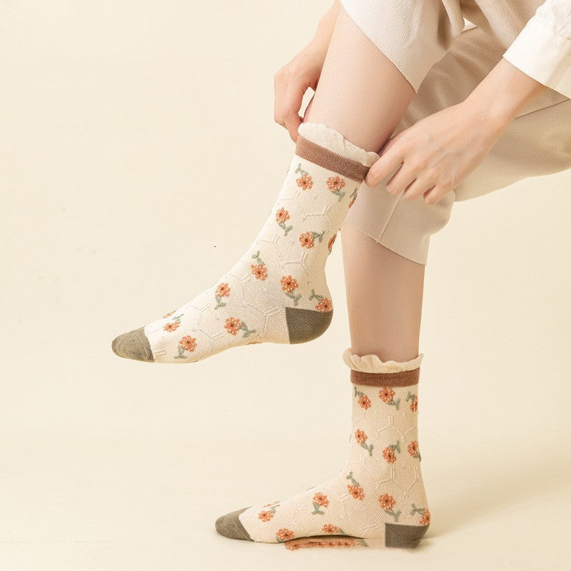 Long-staple Cotton Socks Autumn And Winter Printing - globaltradeleader