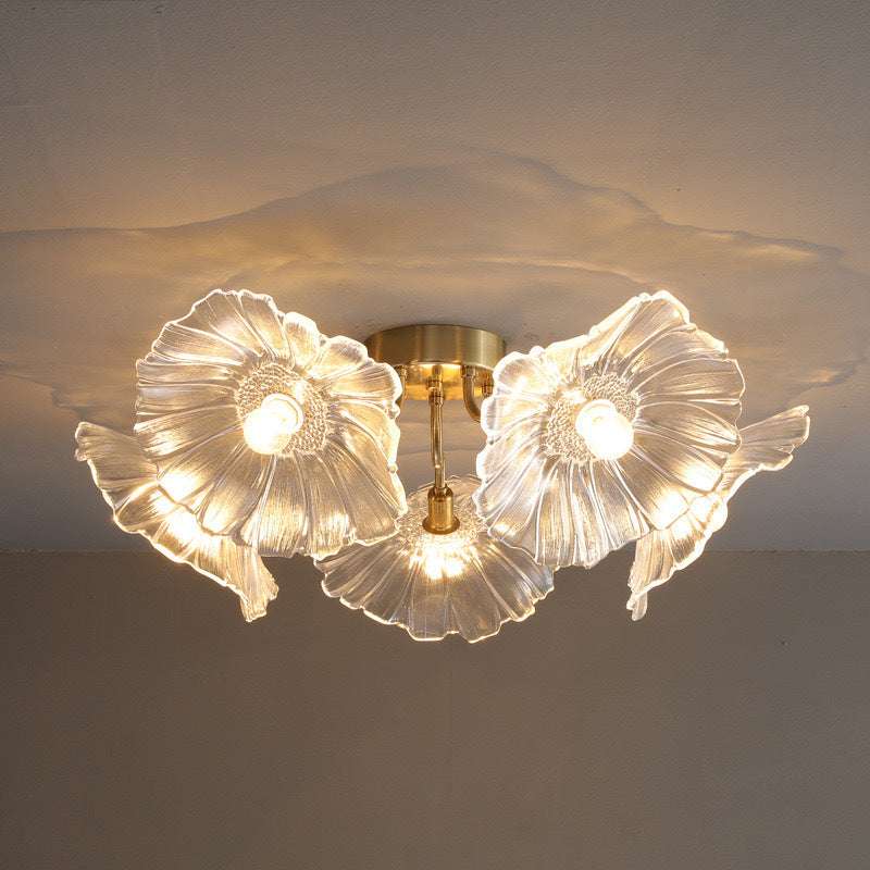 Modern Simple Home Glass Lotus Leaf Chandelier - globaltradeleader