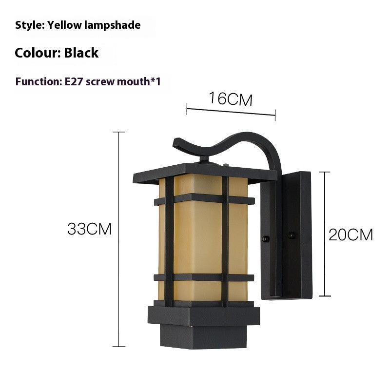 Pinye Solar Wall Lamp Outdoor Waterproof Garden Chinese Retro Villa Entrance Balcony Aisle - globaltradeleader