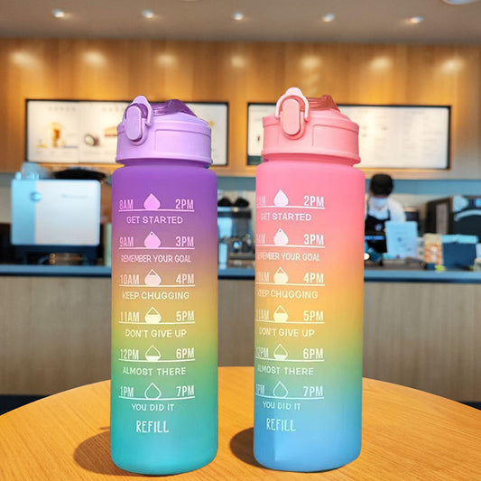 Straw Kettle Rainbow Three Color Gradient Household Male And Female Students