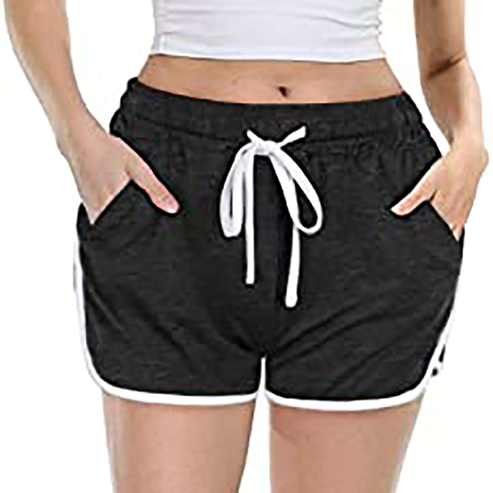 Women's Casual Solid Color Tether Shorts - globaltradeleader