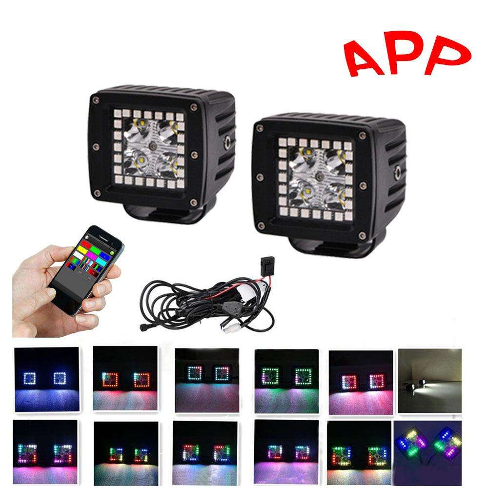 CREE LED RGB 20W Work Light With Angel Eyes Symphony Water Marquee