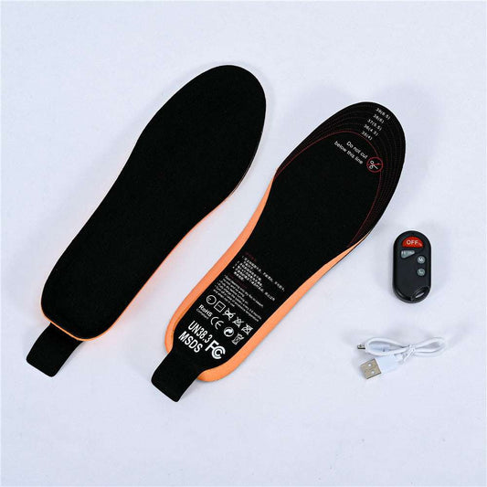 USB Heated Shoe Insoles with Remote Control 3.7V 2100MA Feet Warm Sock Pad Mat Electrically Heating Insoles Electric Heater Pads - globaltradeleader
