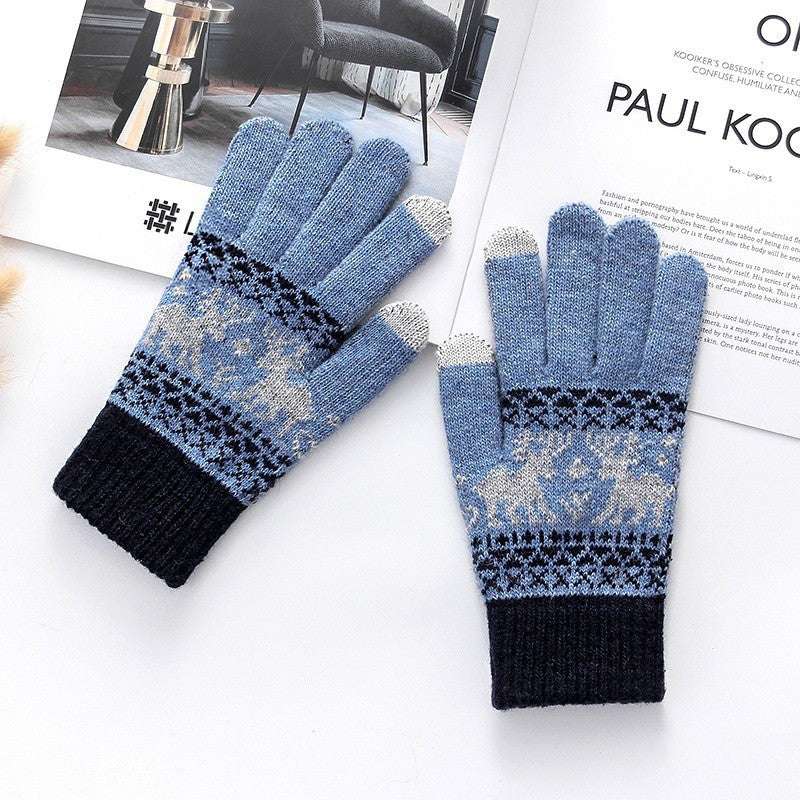 Women's Gloves Winter Warm Thickened Five-finger Riding Finger Gloves - globaltradeleader