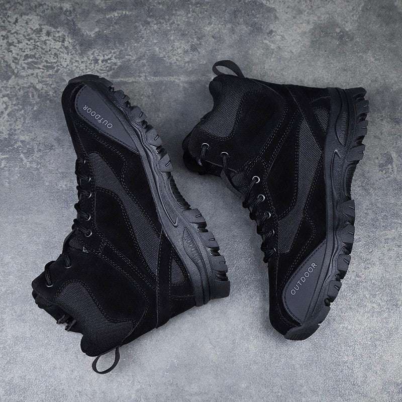 Men's Warm Snow Boots Cowhide Leather Military Shoes Men Waterproof Winter Boots - globaltradeleader