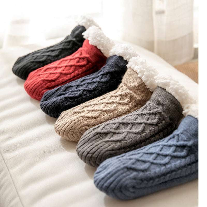 Winter Knitted Plush Floor Socks Home Warm Non-slip Carpet Socks Women - globaltradeleader