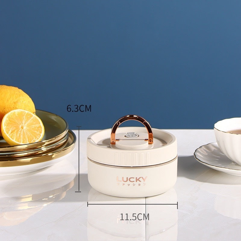 Stainless Steel Insulated Lunch Box Round Multi-layer Compartment - globaltradeleader