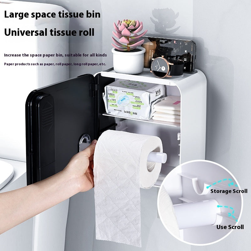 Smart Aromatherapy Tissue Box Bathroom Toilet Paper Storage Rack Punch-free Waterproof - globaltradeleader