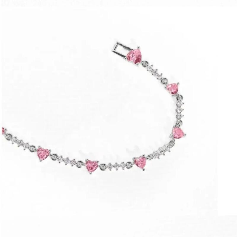 Sweet Bow Heart Rhinestone Bracelet Y2K Ins Fashion Chain Bracelet Valentine's Day - globaltradeleader