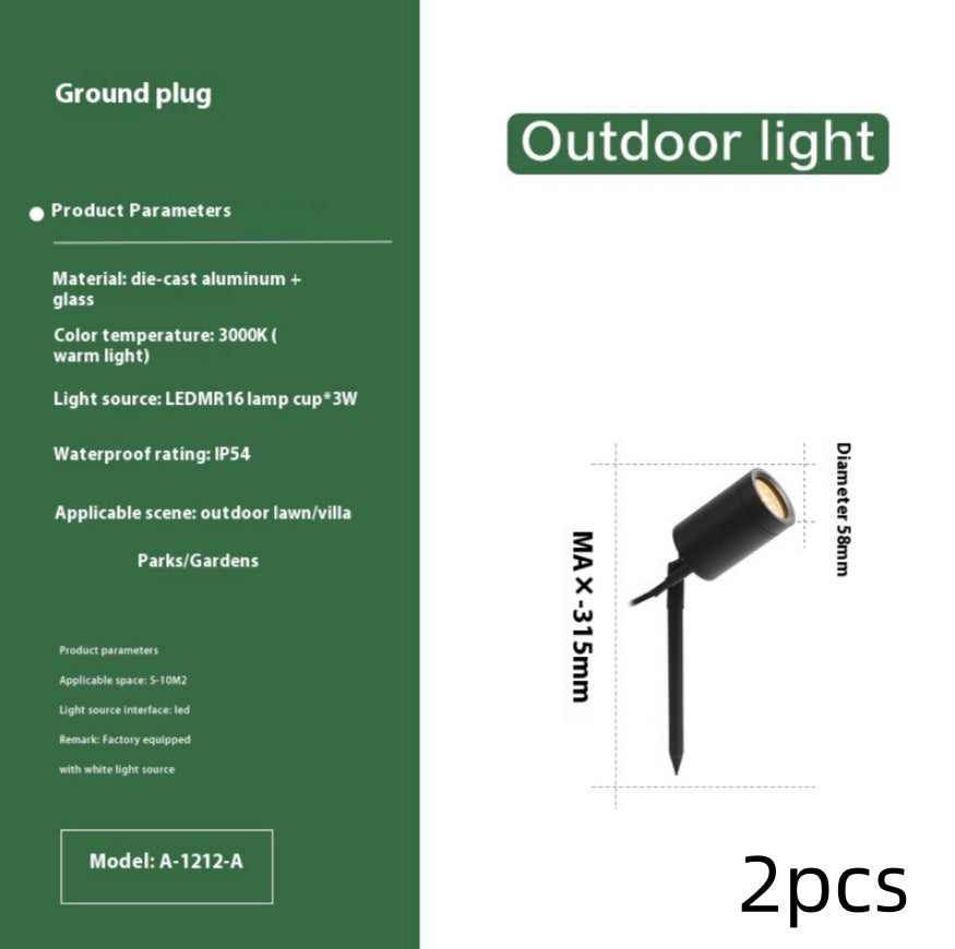Outdoor Aluminum Ground Lamp Led Courtyard Lawn Lamp - globaltradeleader