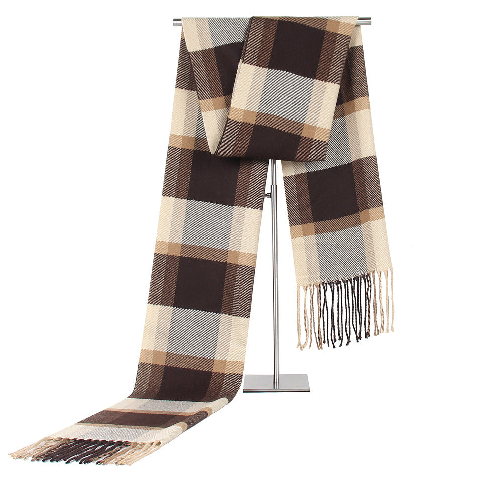 Men's Fashion Casual Plaid Artificial Cashmere Scarf