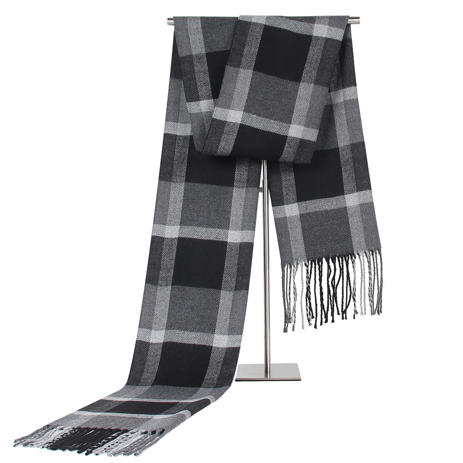 Men's Fashion Casual Plaid Artificial Cashmere Scarf