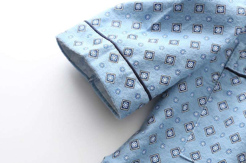 Brushed Cloth Long-sleeved Lapel Pajama Set