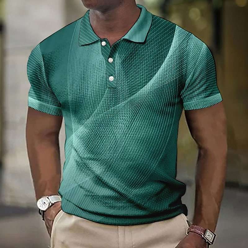 3D Button Short-sleeved Polo Shirt - globaltradeleader