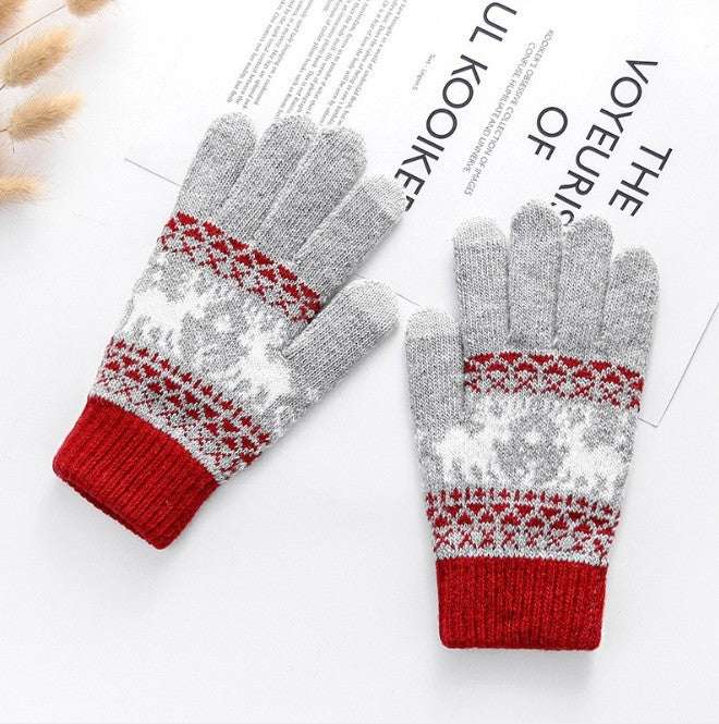 Women's Gloves Winter Warm Thickened Five-finger Riding Finger Gloves - globaltradeleader