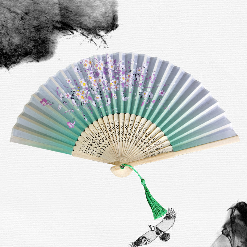 Folding Fan Bamboo Ancient Style Han Chinese Clothing Chinese Style Small Fan