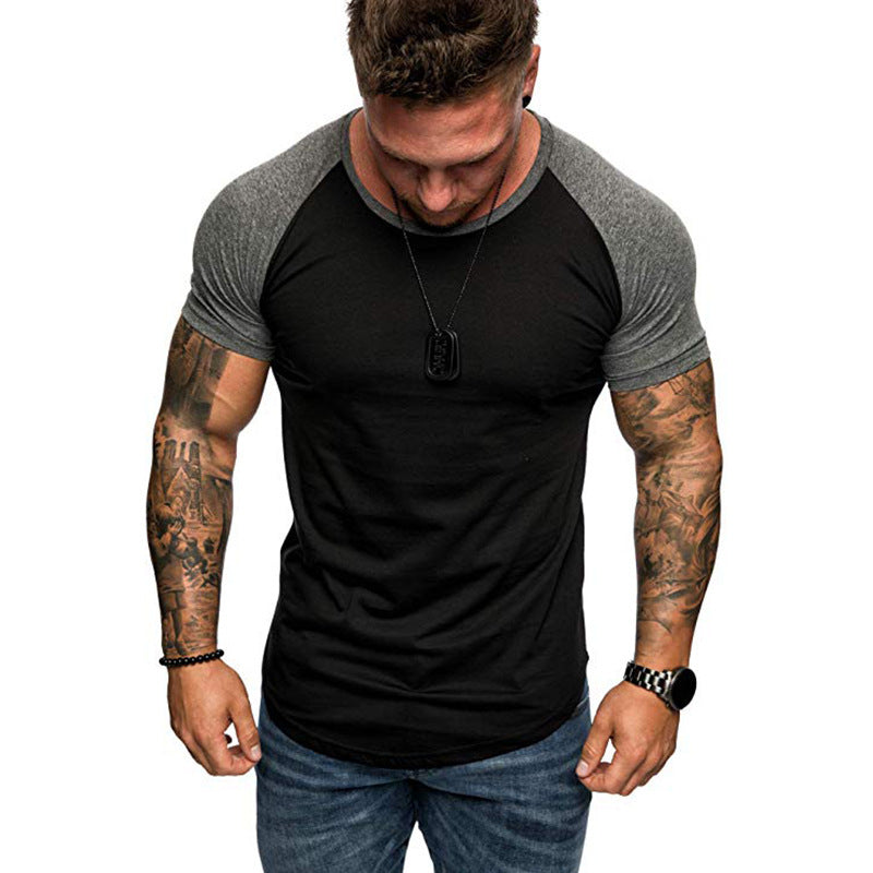 Color block raglan sleeve men's T-shirt - globaltradeleader