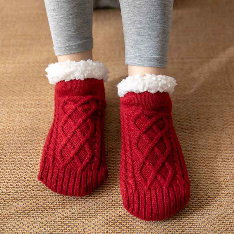 Winter Knitted Plush Floor Socks Home Warm Non-slip Carpet Socks Women - globaltradeleader