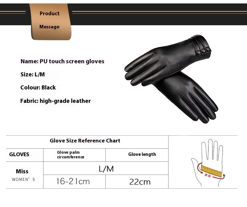 Women's Winter Outdoors Fleece-lined Touch Screen Thermal Gloves - globaltradeleader