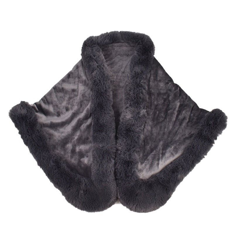 Women's Fur Collar Fur Shawl Warm