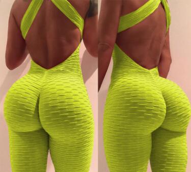 Yoga Jumpsuit Cross Design Backless Tracksuit Full Bodysuit - globaltradeleader