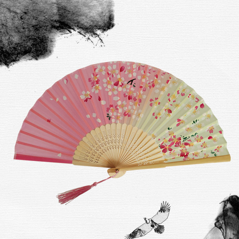 Folding Fan Bamboo Ancient Style Han Chinese Clothing Chinese Style Small Fan