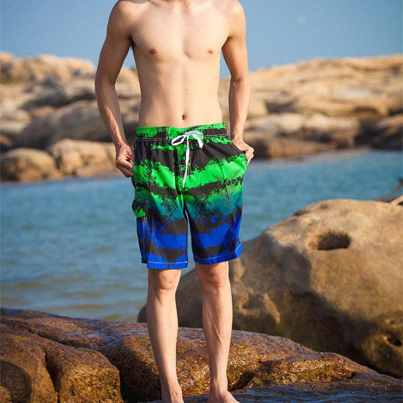 Striped Print Seaside Plus Size Beach Shorts Men - globaltradeleader