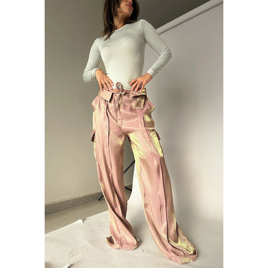 Ins Style Loose Straight Pants With Multi-pocket Design New Fashion Casual Vacation Trousers Womens Clothing - globaltradeleader