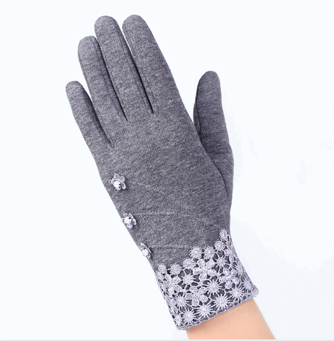 Touch screen ladies winter gloves outdoor sports cycling driving warm gloves not falling velvet gloves