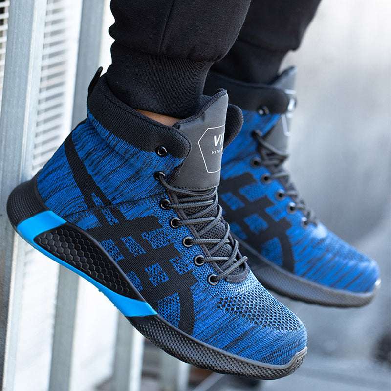 Winter Plush Boots Men Labor Protection Anti-smash Anti-puncture Work Shoes Warm Thickened Breathable Lace-up Safety Shoes - globaltradeleader