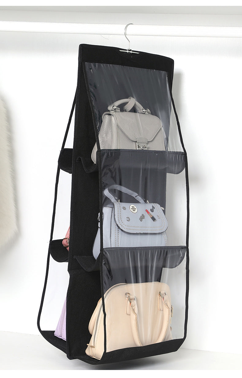 Double-sided Six-layer Visible Transparent Hanging Bag Hanging Storage Hanging Bag