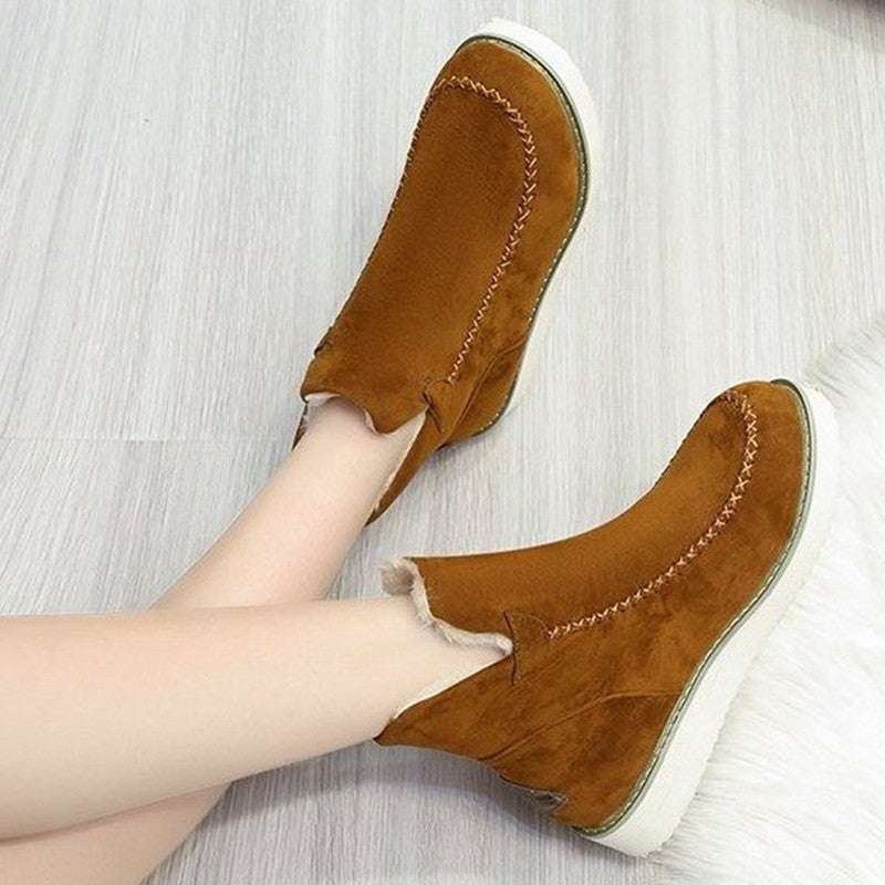 Flats Shoes Women Winter Snow Boots Warm Plush Ankle Booots - globaltradeleader