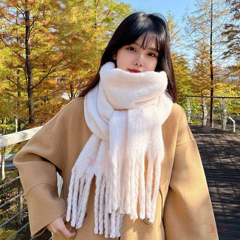 Soft And Warm Tassel Rectangular Scarf Shawl