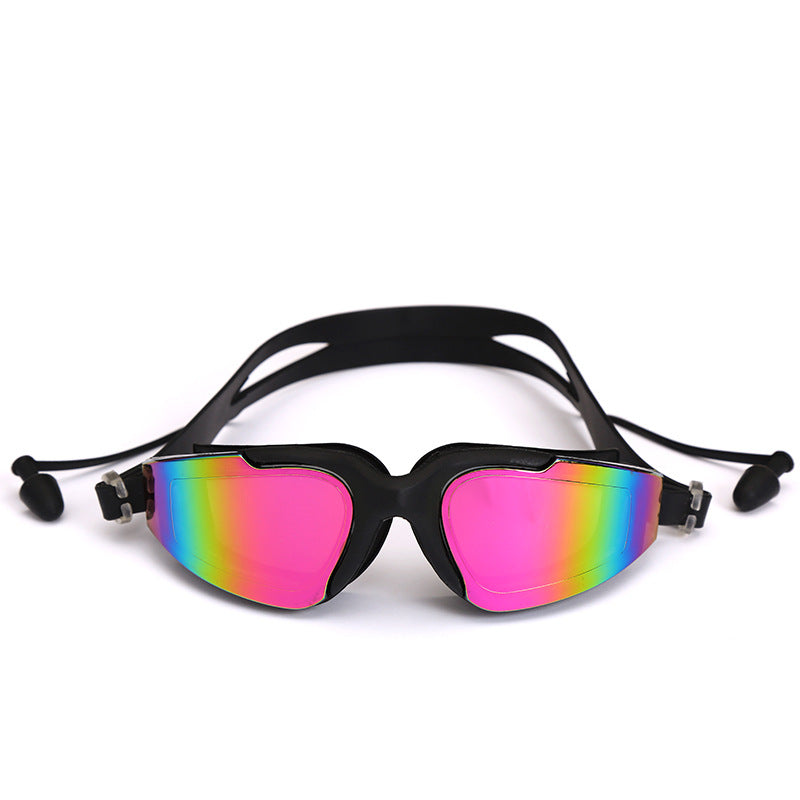 Professional Swimming Goggles Silicone Anti-fog UV Multicolor Swimming Glasses With Earplug for Men Women Water Sports Eyewear